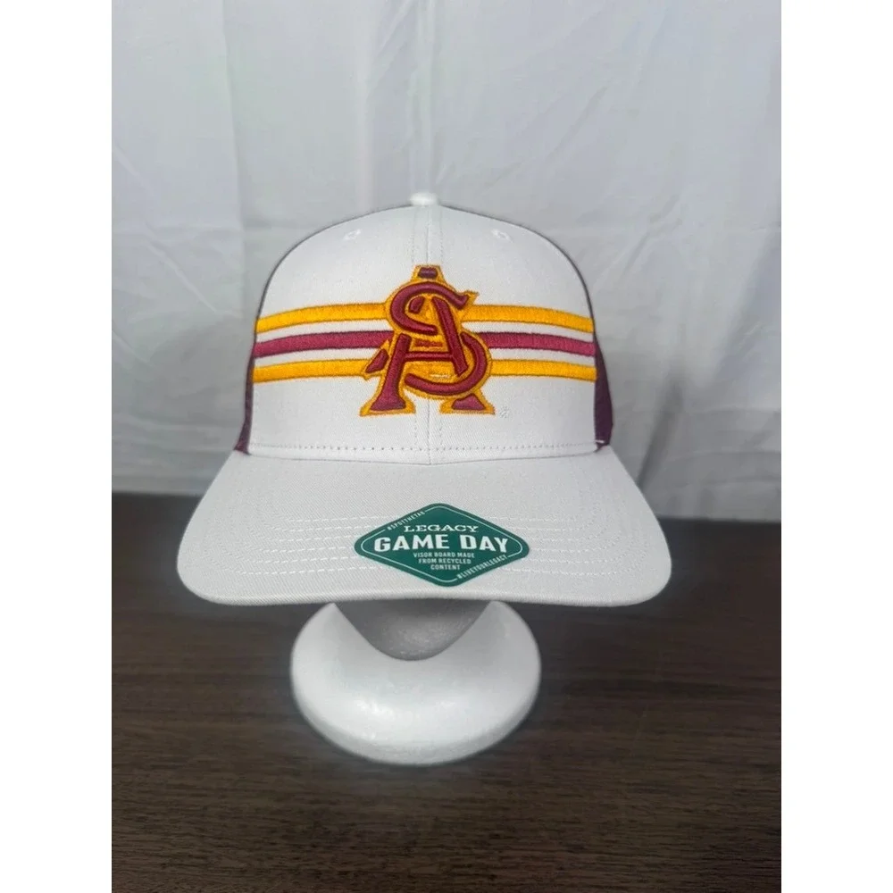 Arizona State Sun Devils ASU Trucker Hat Legacy Gameday Snapback White Maroon